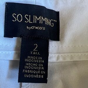 Chico's So Slimming White Pants 2 Tall